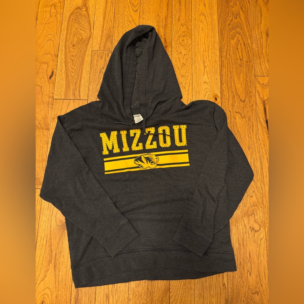 PINK Victoria's Secret Black and Yellow Mizzou Hoodie
